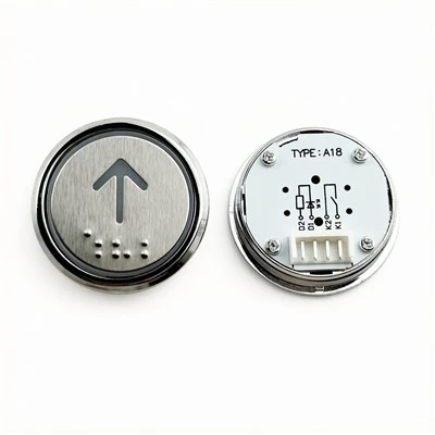 Pulsador de llamada de rellano Braille para ascensor, A18P, 34mm, apertura Monarch STEP